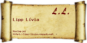Lipp Lívia névjegykártya